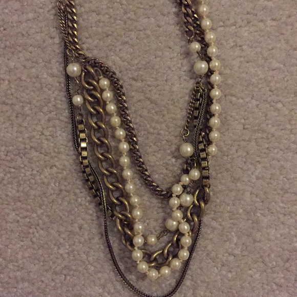 J. Crew Jewelry Jcrew Gold Pearl Multi Strand Necklace Poshmark